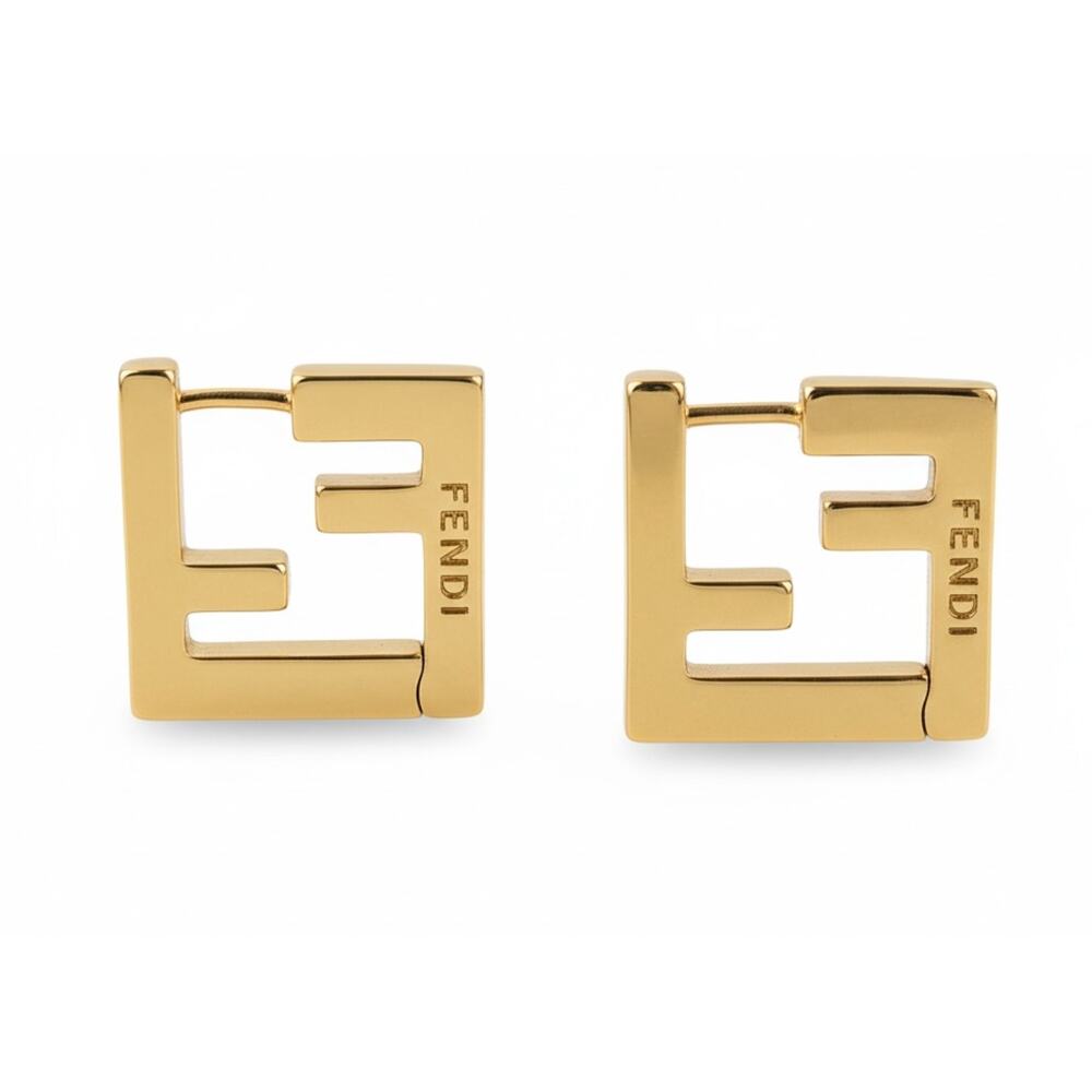 FENDI FF Motif Gold-coloured Earrings (FFXX035) - Picture 2 of 5